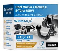 ANHÄNGERKUPPLUNG für Opel Mokka + X 12-20 abnehmbar BRINK +13pol E-Satz Erich J