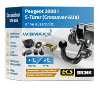 ANHÄNGERKUPPLUNG für Peugeot 2008 I 13-19 abnehmbar BRINK +7pol E-Satz ECS