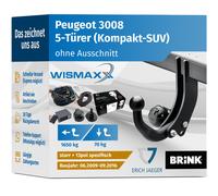 ANHÄNGERKUPPLUNG für Peugeot 3008 09-16 starr BRINK +13pol E-Satz Erich J