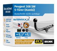 Abnehmbare Anhängerkupplung für PEUGEOT 308 Break SW 14- II LC / LJ / LR Brink
