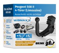 ANHÄNGERKUPPLUNG für Peugeot 508 II ab 19 vert. abnehmbar GDW +7pol E-Satz BRINK