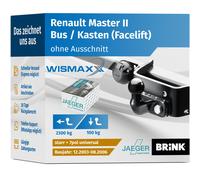 ANHÄNGERKUPPLUNG für Renault Master II 03-06 starr BRINK +7pol E-Satz ABE