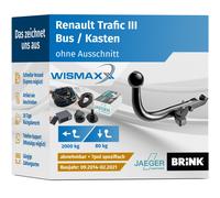 ANHÄNGERKUPPLUNG für Renault Trafic 3 14-21 abnehmbar BRINK +7pol E-Satz JAEGER