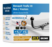 ANHÄNGERKUPPLUNG für Renault Trafic III ab 21 abnehmbar BRINK +13pol E-Satz ABE