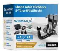 ANHÄNGERKUPPLUNG für Skoda Fabia Fließheck 14-18 v. abnehmbar BRINK +13po JAEGER