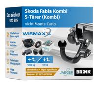 ANHÄNGERKUPPLUNG für Skoda Fabia Kombi 15-18 abnehmbar BRINK +13po E-Satz JAEGER