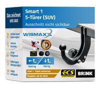 ANHÄNGERKUPPLUNG für Smart 1 ab 23 starr BRINK +13pol E-Satz ABE