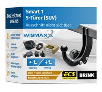 ANHÄNGERKUPPLUNG für Smart 1 ab 23 starr BRINK +13pol E-Satz ECS