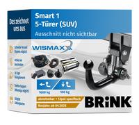 ANHÄNGERKUPPLUNG für Smart 1 ab 23 vert. abnehmbar BRINK +13pol E-Satz BRINK