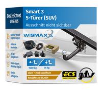 ANHÄNGERKUPPLUNG für Smart 3 ab 24 starr GDW +7pol E-Satz ECS