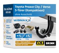 ANHÄNGERKUPPLUNG für Toyota Proace City / Verso ab 19 starr BRINK +13 E-Satz ECS
