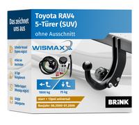 ANHÄNGERKUPPLUNG für Toyota RAV4 00-06 starr BRINK +13polig E-Satz ABE