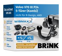 ANHÄNGERKUPPLUNG für Volvo V70 III 07-16 abnehmbar BRINK +7pol E-Satz BRINK