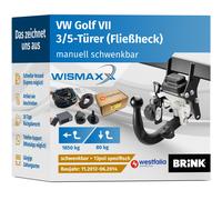 ANHÄNGERKUPPLUNG für VW Golf 7 12-14 schwenkbar BRINK +13pol E-Satz SPEZ