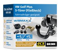 ANHÄNGERKUPPLUNG für VW Golf Plus 05-09 abnehmbar BRINK +13pol E-Satz ECS