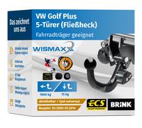 ANHÄNGERKUPPLUNG für VW Golf Plus 05-09 abnehmbar BRINK +7pol E-Satz ABE