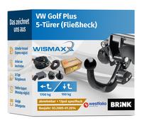 ANHÄNGERKUPPLUNG für VW Golf Plus 09-14 abnehmbar BRINK +13pol E-Satz SPEZ