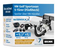 ANHÄNGERKUPPLUNG für VW Golf Sportsvan 18-20 schwenkbar BRINK +7pol E-Satz Erich