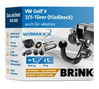 ANHÄNGERKUPPLUNG für VW Golf V 03-08 abnehmbar BRINK +7pol E-Satz BRINK