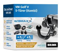 ANHÄNGERKUPPLUNG für VW Golf V 07-09 abnehmbar BRINK +13pol E-Satz spezifisch