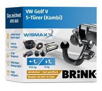 ANHÄNGERKUPPLUNG für VW Golf V 07-09 abnehmbar BRINK +7pol ESatz BRINK
