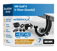 ANHÄNGERKUPPLUNG für VW Golf V 07-09 starr BRINK +13pol E-Satz Erich J