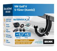 ANHÄNGERKUPPLUNG für VW Golf V 07-09 starr BRINK +13pol E-Satz JAEGER