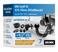 ANHÄNGERKUPPLUNG für VW Golf VI 08-12 abnehmbar BRINK +7pol E-Satz Erich J
