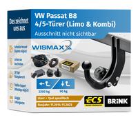 ANHÄNGERKUPPLUNG für VW Passat B8 ab 14 starr BRINK +7pol ESatz ECS