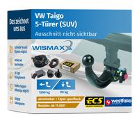 ANHÄNGERKUPPLUNG für VW Taigo 21-23 abnehmbar WESTFALIA +13polig E-Satz ECS