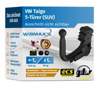 ANHÄNGERKUPPLUNG für VW Taigo ab 21 vert. abnehmbar GDW +13pol E-Satz ABE