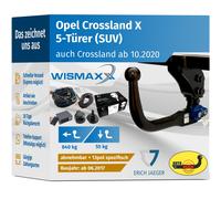 ANHÄNGERKUPPLUNG ver. abnehmbar für Opel Crossland X ab 17 +13pol E-Satz Erich J