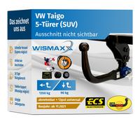 ANHÄNGERKUPPLUNG vert. abnehmbar für VW Taigo ab 21 +13pol E-Satz ABE