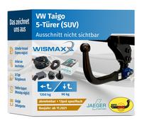 ANHÄNGERKUPPLUNG vert. abnehmbar für VW Taigo ab 21 +13pol E-Satz JAEGER