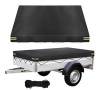 Anhängerplane 214x122x13cm aus 600D - Wasserdicht & Reißfest mit Planenseil, Ideales Anhänger Zubehör