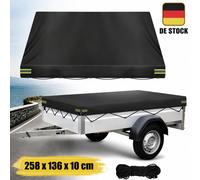 Anhängerplane 258x136x10CM Flachplane Wasserdicht für Stema 750kg PKW-Anhänger