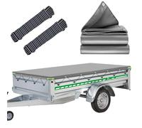 Anhängerplane Flachplane 257.5x134.5cm, WASSERFEST Anhänger Abdeckplane für Trelgo NFB250/254, Stema Alu STL1300/ST/SH 01/02, Pongratz LPA/EPA250, Saris Pearl Unsinn WEB14, 750/850/1000/1300/1500kg