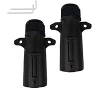 Anhängerstecker 7-polig | 2 Stück runder Seitenverbinder abnehmbar für Anhänger 7-polig | Ersatzteile für Bremsleuchten Rückwärtsgang Blinker hinten Fahrzeug LKW Wohnwagen Fe