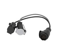Anhängerstecker, Yctze 12V 13Pin auf 7Pin Anhängerstecker Konverter Kunststoff PVC Messing für Standard Europäische Wohnwagen RVsWire Flachstecker Set mit Spleißverbindern Heavy Duty 7 Way Plug Inline