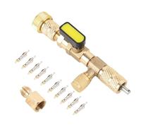 ANKROYU Professionelles HVAC-Ventileinsatz-Entfernungswerkzeug-Set, robuste Edelstahl-Messingkonstruktion mit 10 Ventilkernen und Adapter für R22 R12 R407 R410 R404 R32 Kältemittel