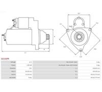 Anlasser Drehrichtung im Uhrzeigersinn S0193PR AS-PL für VW CRAFTER 30-50 Kasten