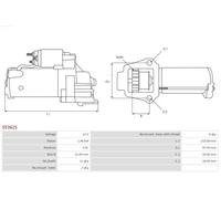 AS-PL Anlasser Starter 12 V 1.4 kW für Mazda 6 Station Wagon 2.3 2.5 MZR CX-7