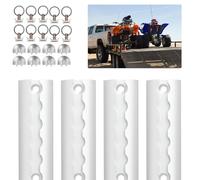 Ansobea Airlineschiene 4x1 m Aluminium,Zurrschienen Runde Halbrunde Form,Airlineschienen Set mit 10 Airlineschienen-Fitting-Ring 8 Airlineschiene Endkappe,für Wohnmobile und LKW,Silber