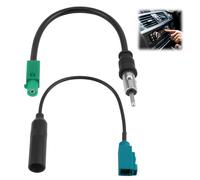 Antennenadapter Autoradio 2 Stück, Fakra auf DIN ISO Autoradio Adapter, DAB FM Adapter, Fakra auf DIN ISO Kabel für Audio HD Radio, 2 Adapterkabel 1 Steckeradapter CD für Media Receiver