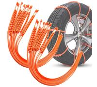 Antirutsch-Bänder für Autoreifen - 20-tlg Anfahrhilfe für sicheres Weiterkommen auf rutschigem Untergrund - Universell passend für PKW-Reifen, 900x20mm