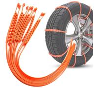 Antirutsch-Bänder für Autoreifen - Traktionsnothilfe für sicheres Weiterkommen - Anfahrhilfe 10-tlg für PKW-Reifen - max. 40 km/h