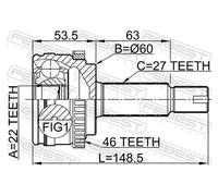 Gelenksatz, Antriebswelle FEBEST 2210-CERA46