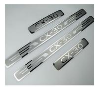 ANUEVA 4 Stücke Auto Edelstahl Einstiegsleisten Schutz für Mazda CX-30 2019-2021, Anti-Kratz Verschleißfeste Auto Einstiegsleisten Schutzaufkleber Dekorations Zubehör,A