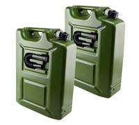 Anwicar Benzinkanister mit Einfüllstutzen Olive 2x20 L | Robuste Kunststoff-Kraftstoffkanister für Benzin und Diesel, auslaufsicher und praktisch als Reservekanister