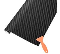 AOBETAK Carbon Autofolie Matt Schwarz mit Kunststoffschabern, 1500 x 300 mm Selbstklebend 3D Car Wrapping Blasenfrei Vinyl Folie, Carbonfolie Lackschutzfolien für Auto Motorrad DIY